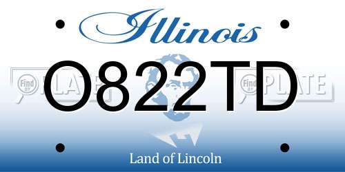 O822TD Illinois License Plate