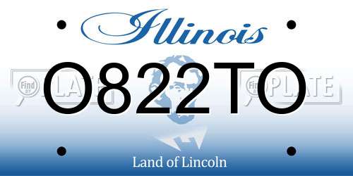 O822TO Illinois License Plate