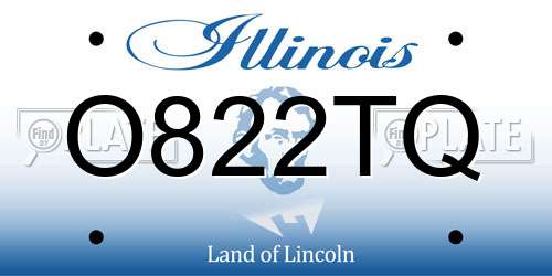 O822TQ Illinois License Plate
