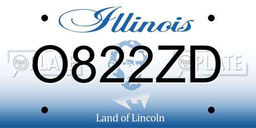 O822ZD Illinois License Plate