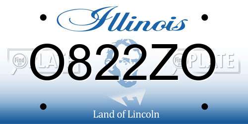 O822ZO Illinois License Plate