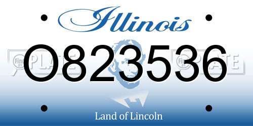 O823536 Illinois License Plate