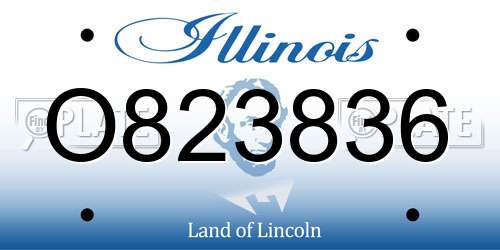 O823836 Illinois License Plate