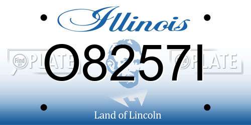 O8257I Illinois License Plate