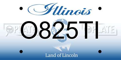 O825TI Illinois License Plate
