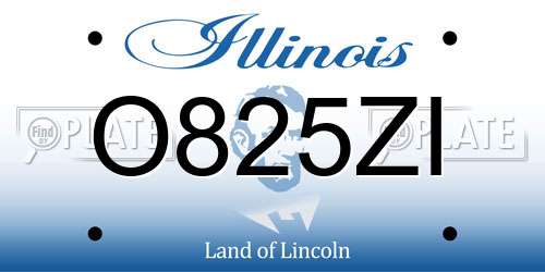 O825ZI Illinois License Plate