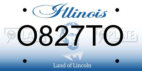 O827TO Illinois License Plate