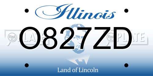 O827ZD Illinois License Plate
