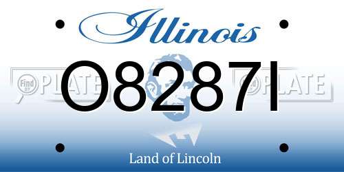 O8287I Illinois License Plate