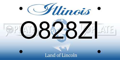 O828ZI Illinois License Plate