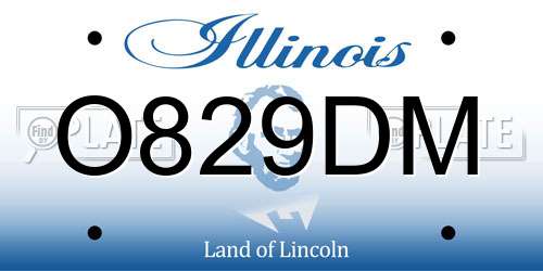 O829DM Illinois License Plate