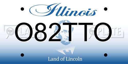 O82TTO Illinois License Plate
