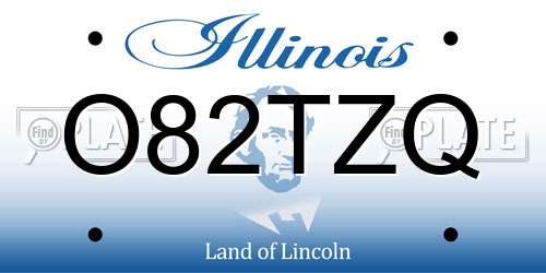 O82TZQ Illinois License Plate