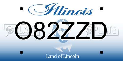 O82ZZD Illinois License Plate