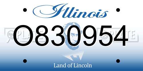 O830954 Illinois License Plate