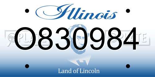 O830984 Illinois License Plate