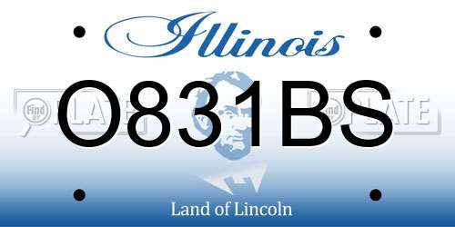 O831BS Illinois License Plate