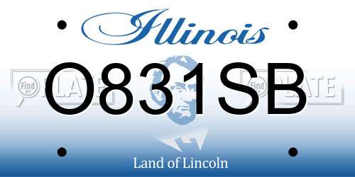O831SB Illinois License Plate
