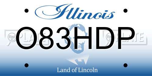O83HDP Illinois License Plate