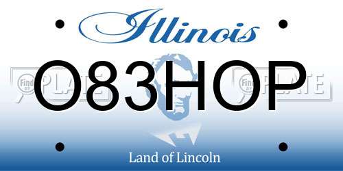 O83HOP Illinois License Plate