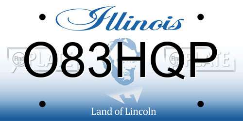 O83HQP Illinois License Plate