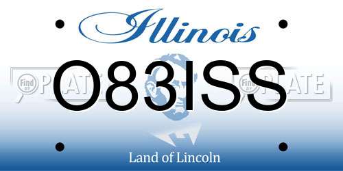 O83ISS Illinois License Plate