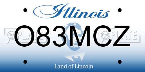 O83MCZ Illinois License Plate
