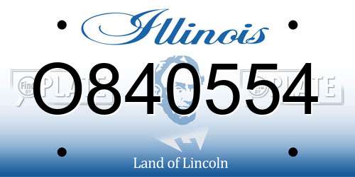 O840554 Illinois License Plate