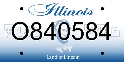 O840584 Illinois License Plate