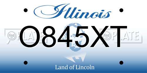 O845XT Illinois License Plate