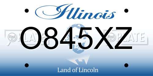 O845XZ Illinois License Plate