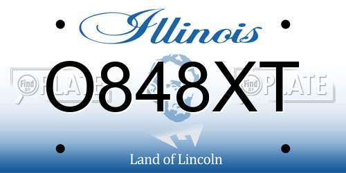 O848XT Illinois License Plate