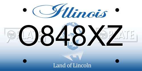 O848XZ Illinois License Plate