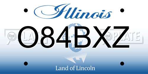 O84BXZ Illinois License Plate