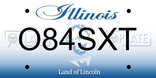 O84SXT Illinois License Plate