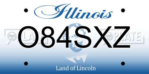 O84SXZ Illinois License Plate