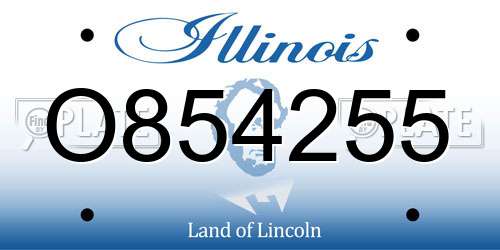 O854255 Illinois License Plate