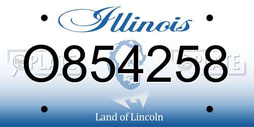 O854258 Illinois License Plate