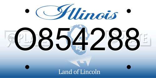 O854288 Illinois License Plate