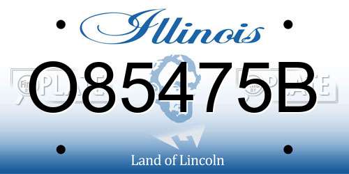 O85475B Illinois License Plate