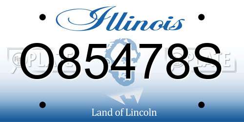 O85478S Illinois License Plate