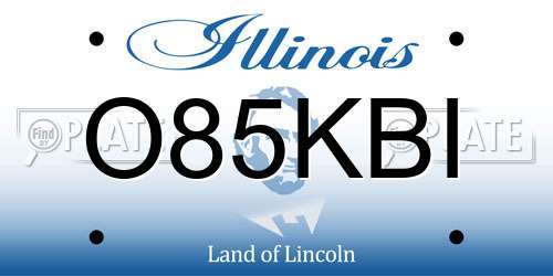 O85KBI Illinois License Plate
