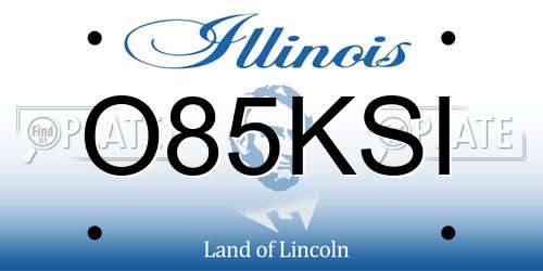 O85KSI Illinois License Plate