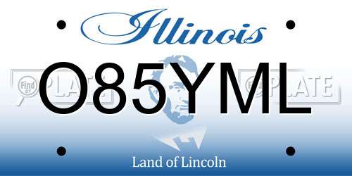 O85YML Illinois License Plate