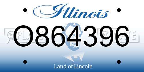 O864396 Illinois License Plate