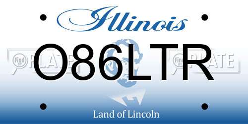 O86LTR Illinois License Plate