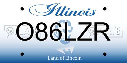 O86LZR Illinois License Plate