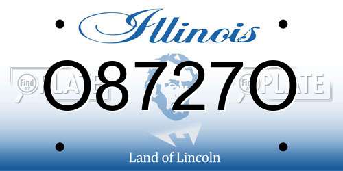 O8727O Illinois License Plate