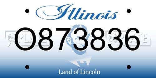 O873836 Illinois License Plate