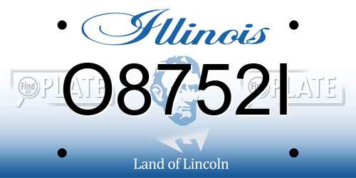O8752I Illinois License Plate